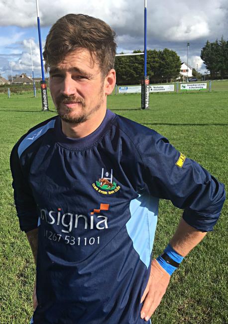 Jonathan Gostling - scored a try for St Clears Jonathan Gostling - scored a try for St Clears